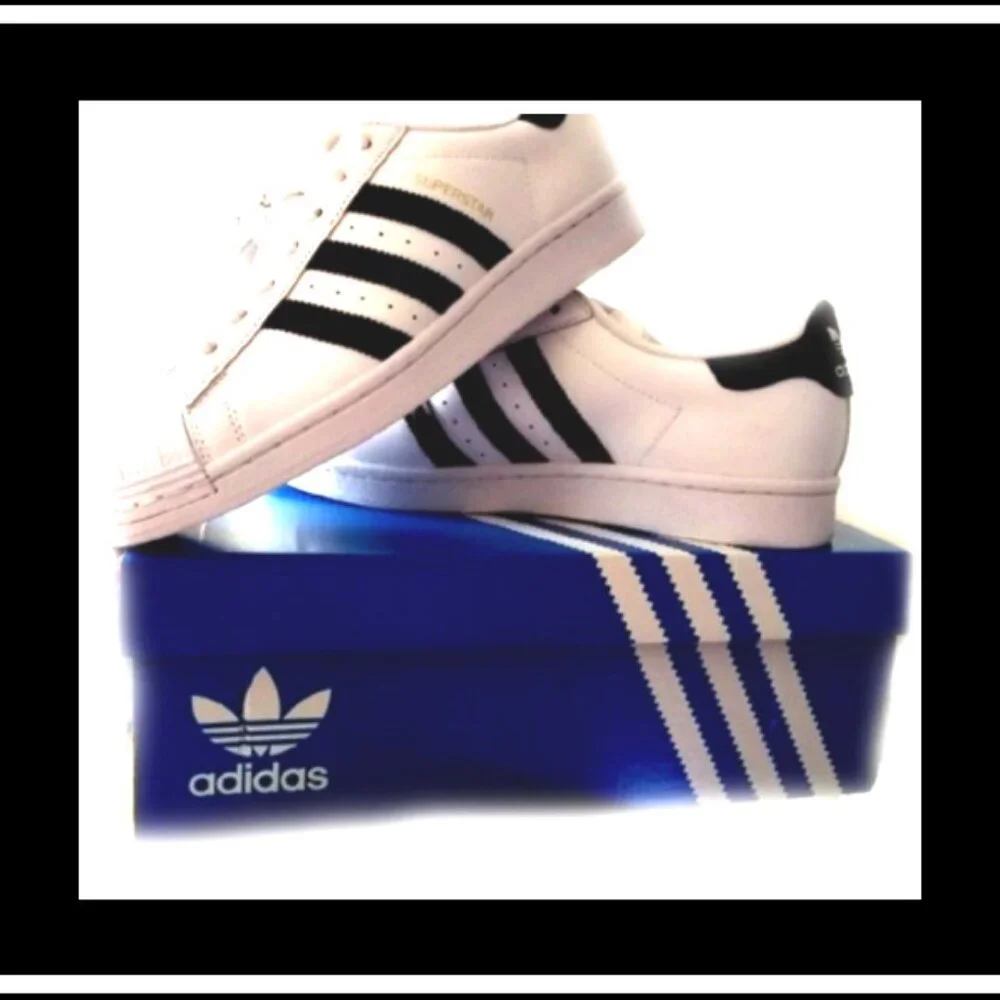 New Adidas Originals Superstar Genuine Leather Fashion Sneakers/Athletic/Tennis - Picture 9 of 14